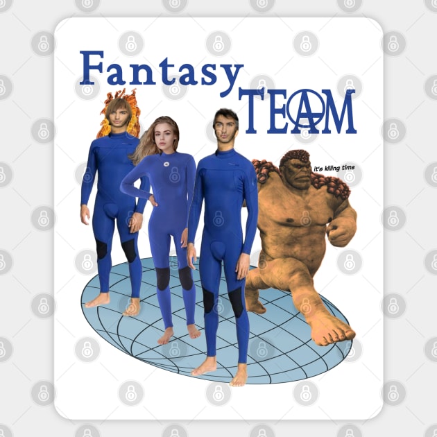 Fantasy Te4m Heroes (off brand) Parody Dollar Store Hero Team Sticker by blueversion